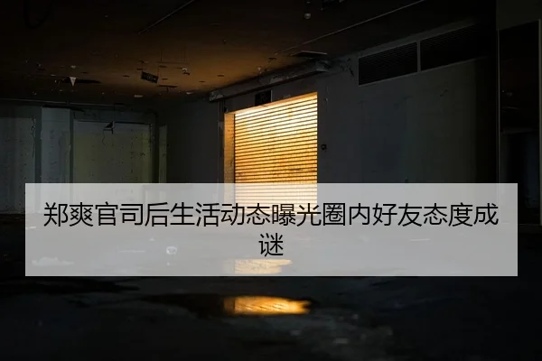 郑爽官司后生活动态曝光圈内好友态度成谜